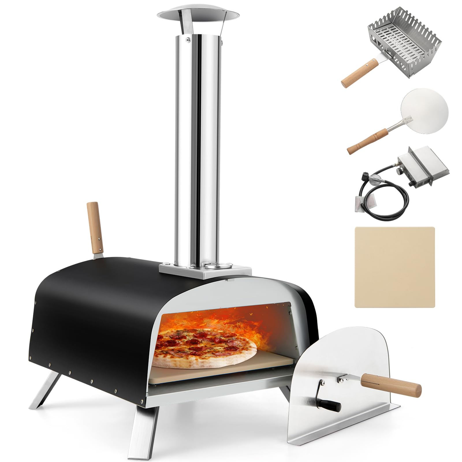 Amazon.com: Giantex Pizza Oven Outdoor, Propane and Wood Fired